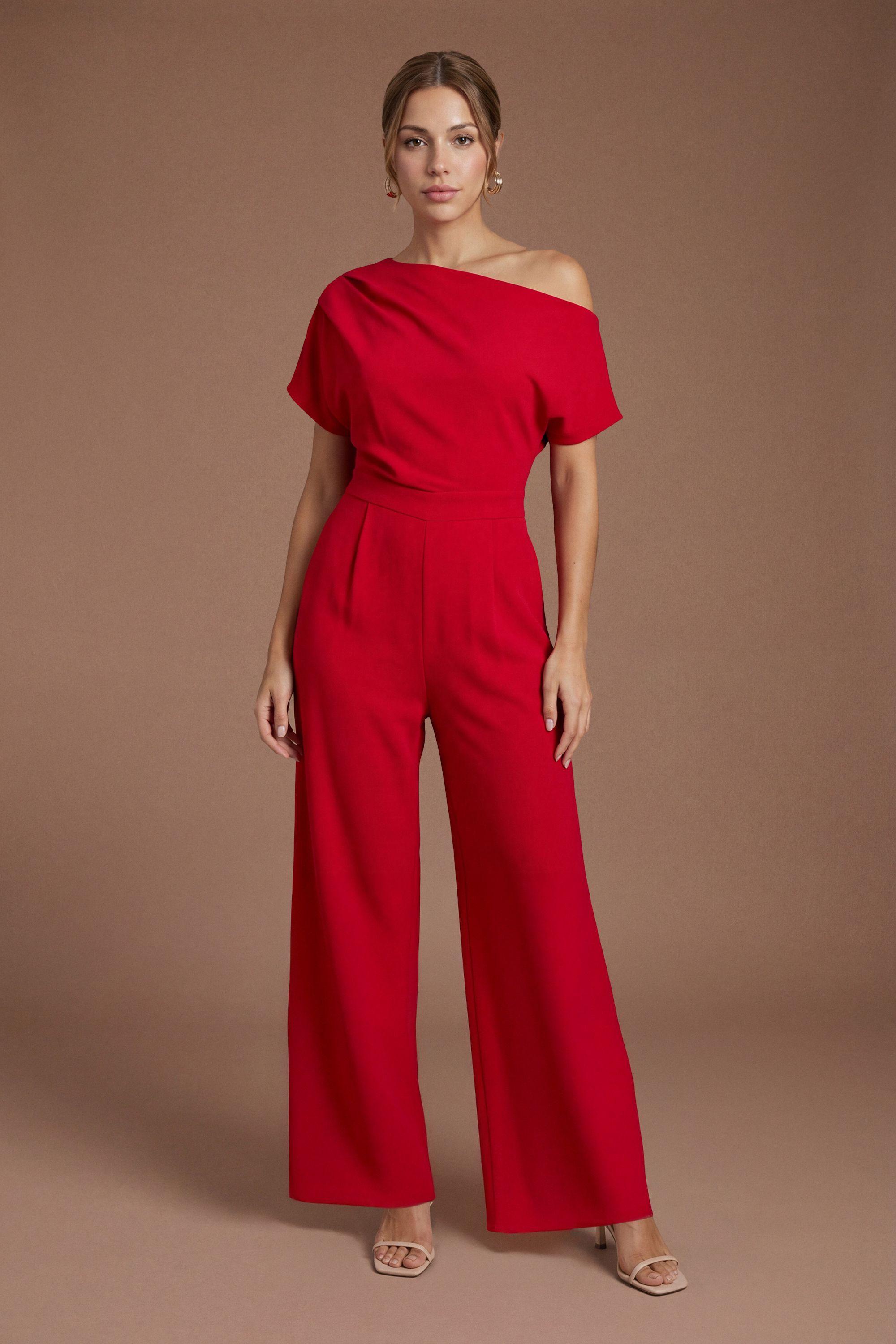 Petite Pleat Off The Shoulder Jumpsuit by COAST