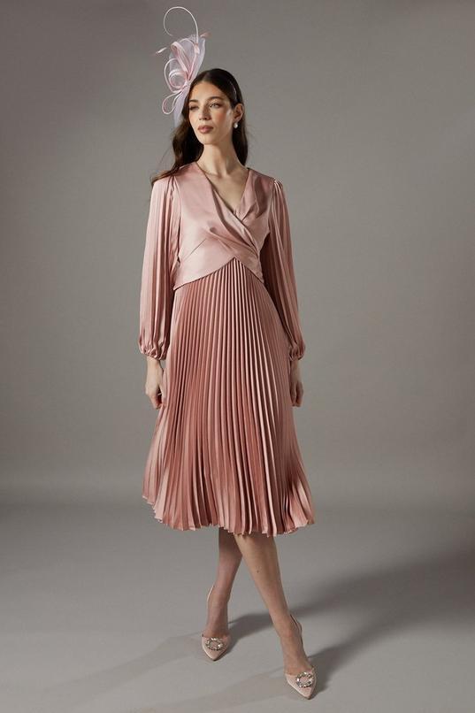 Petite Pleat Skirt Midi Dress by COAST