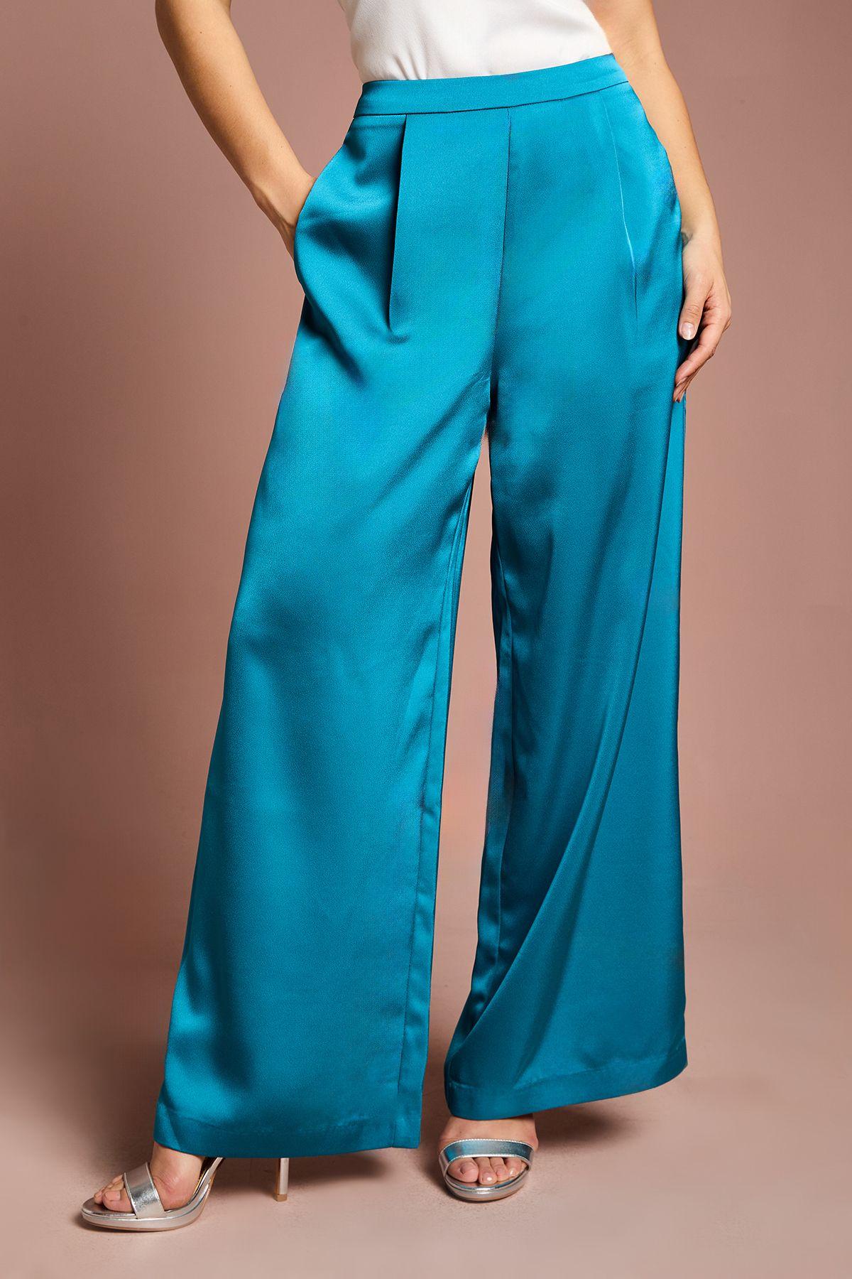 Petite Satin Wide Leg Trouser by COAST