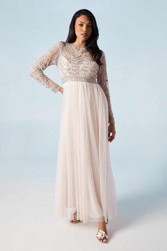 Placement Embellished Long Sleeve Tulle Skirt Bridesmaid Dress by COAST Placement Embellished Long Sleeve Tulle Skirt Bridesmaid Dress by COAST