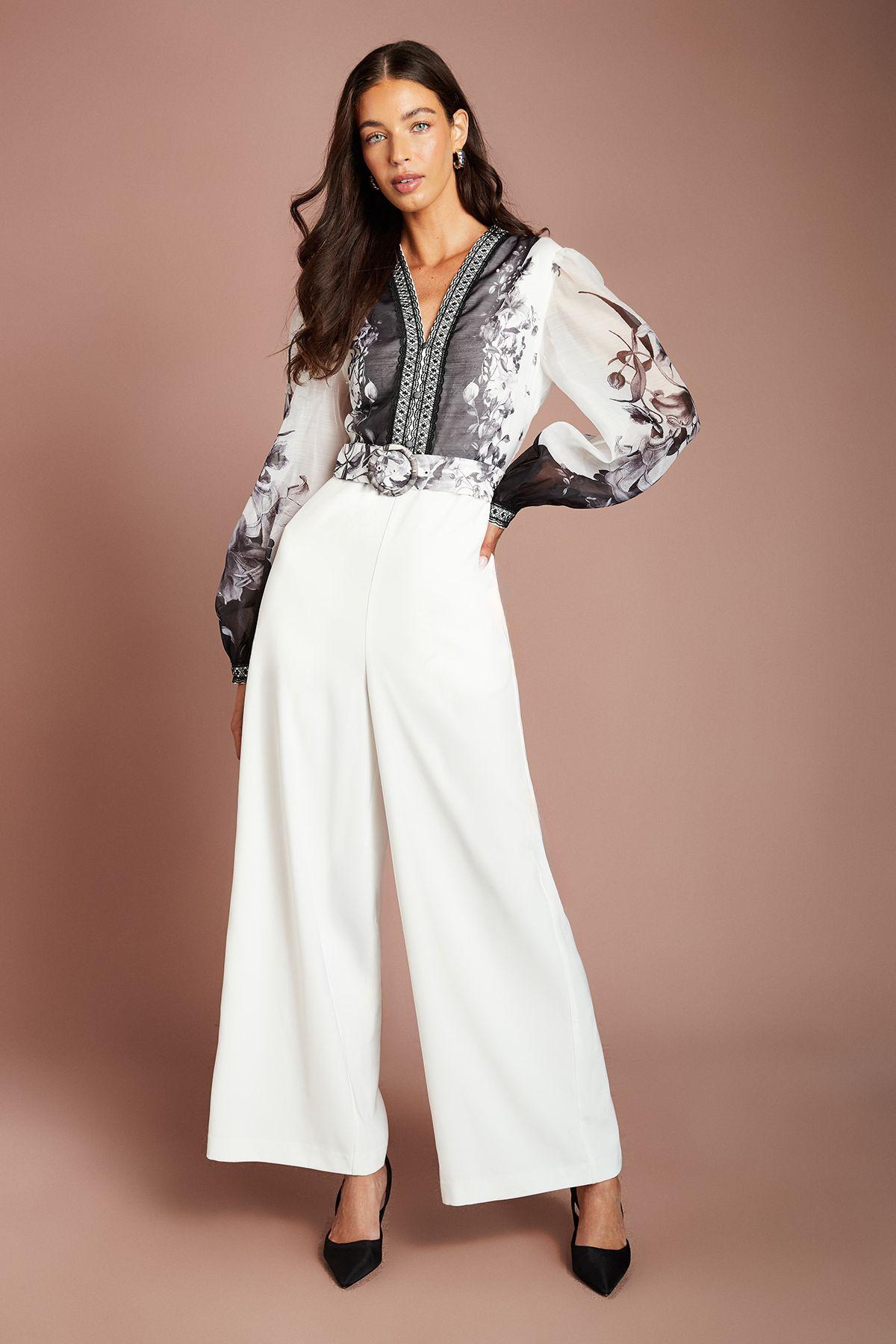 Placement Print Organza Jumpsuit by COAST