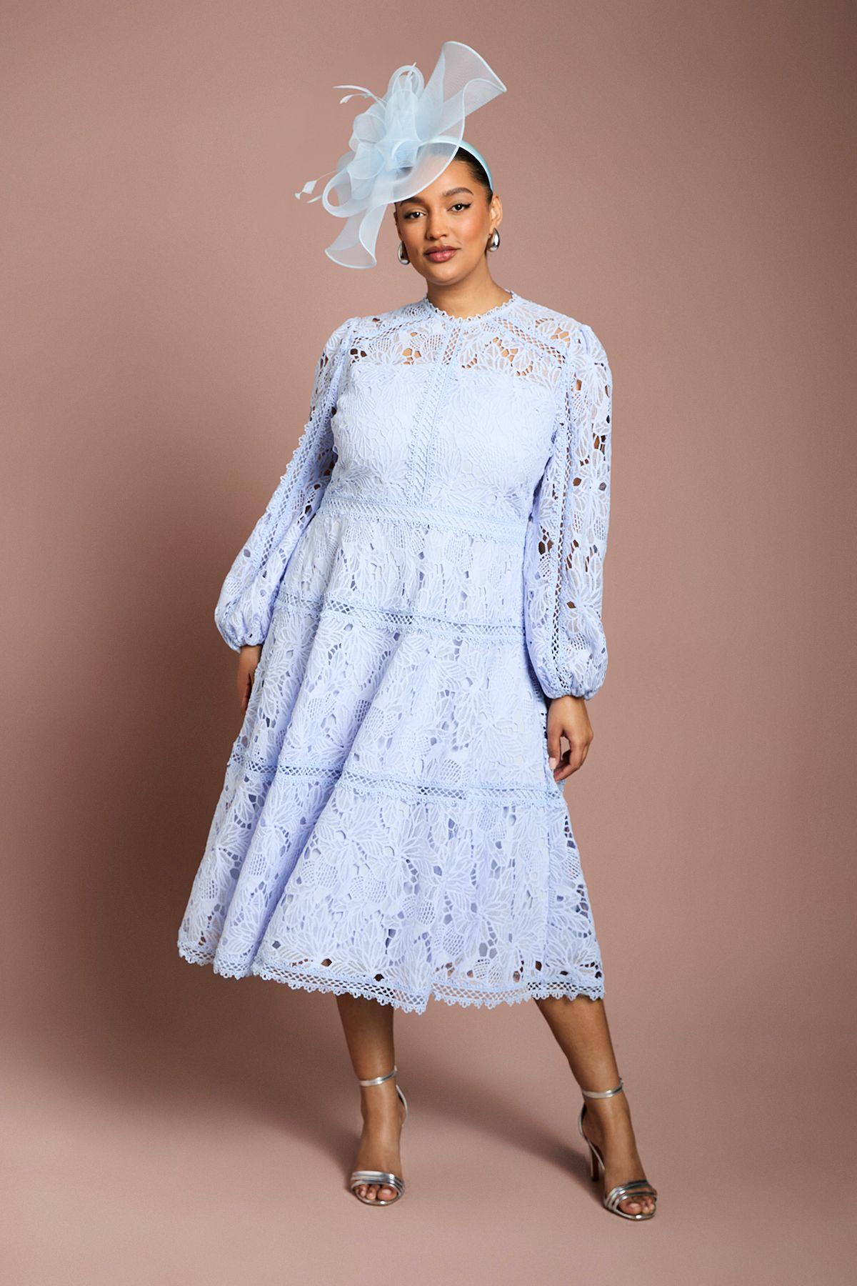 Plus Lace Panelled Long Sleeve Dress by COAST