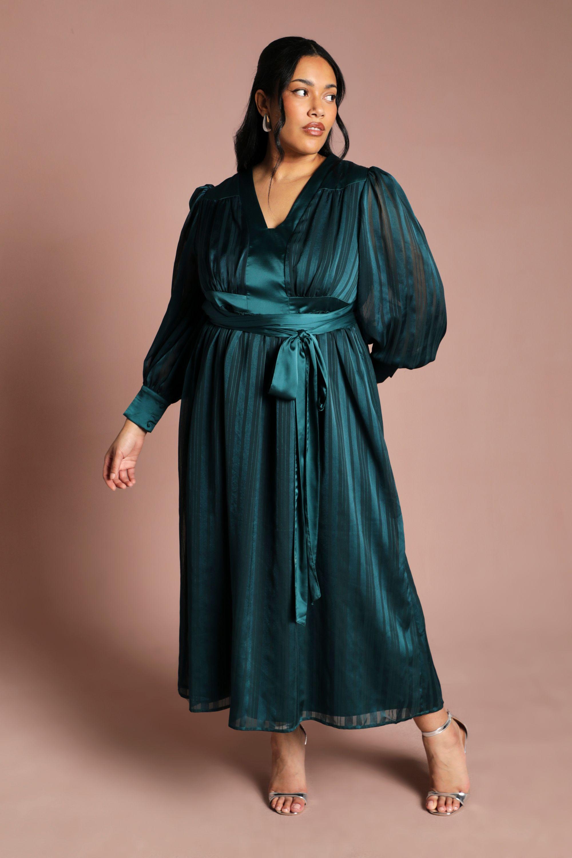 Plus Size Stripe Jacquard Maxi Vee Dress by COAST