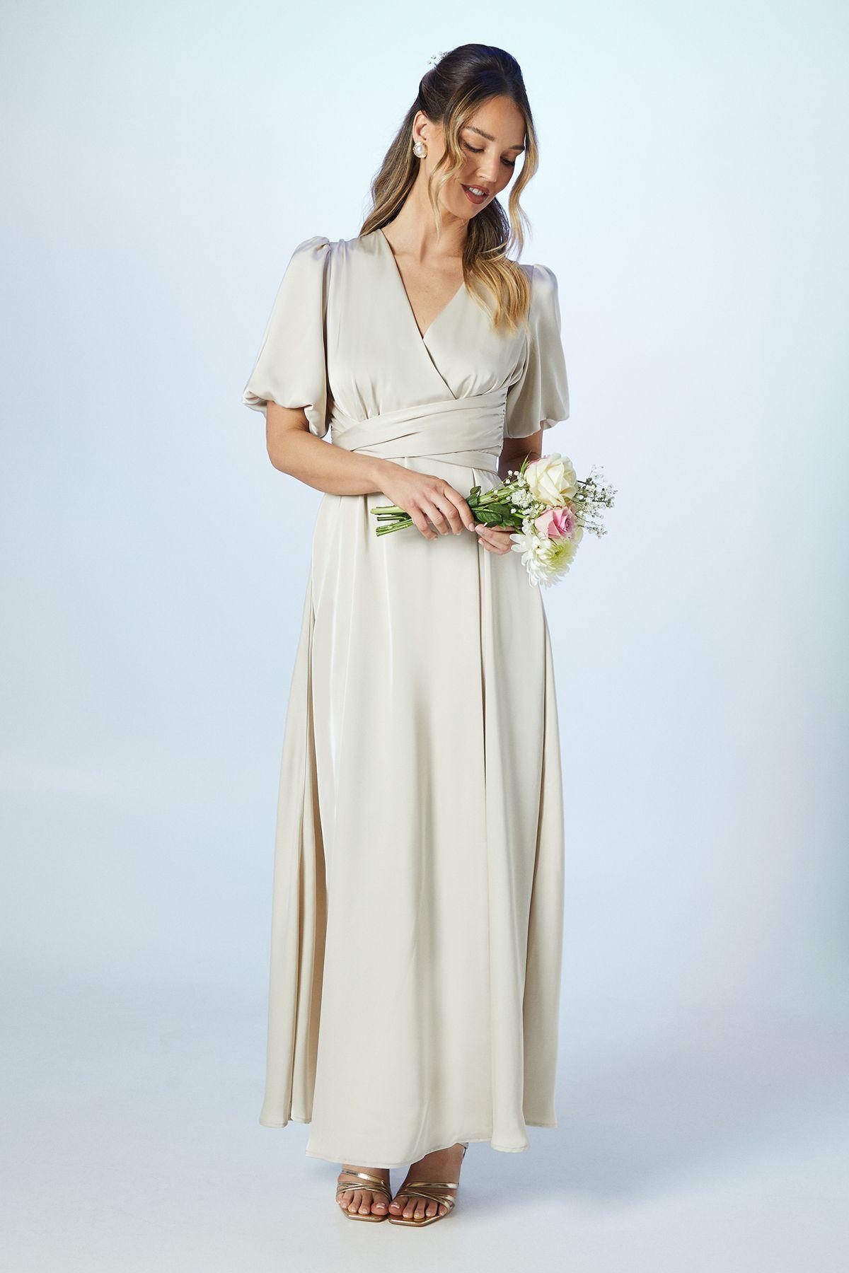 Puff Sleeve A Line Skirt Bridesmaid Dress by COAST