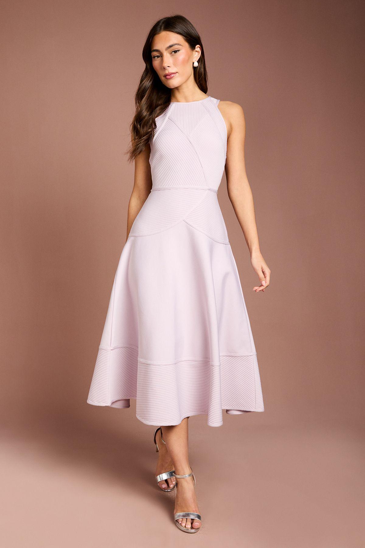 Ribbed Bandage Halterneck Midi Dress by COAST