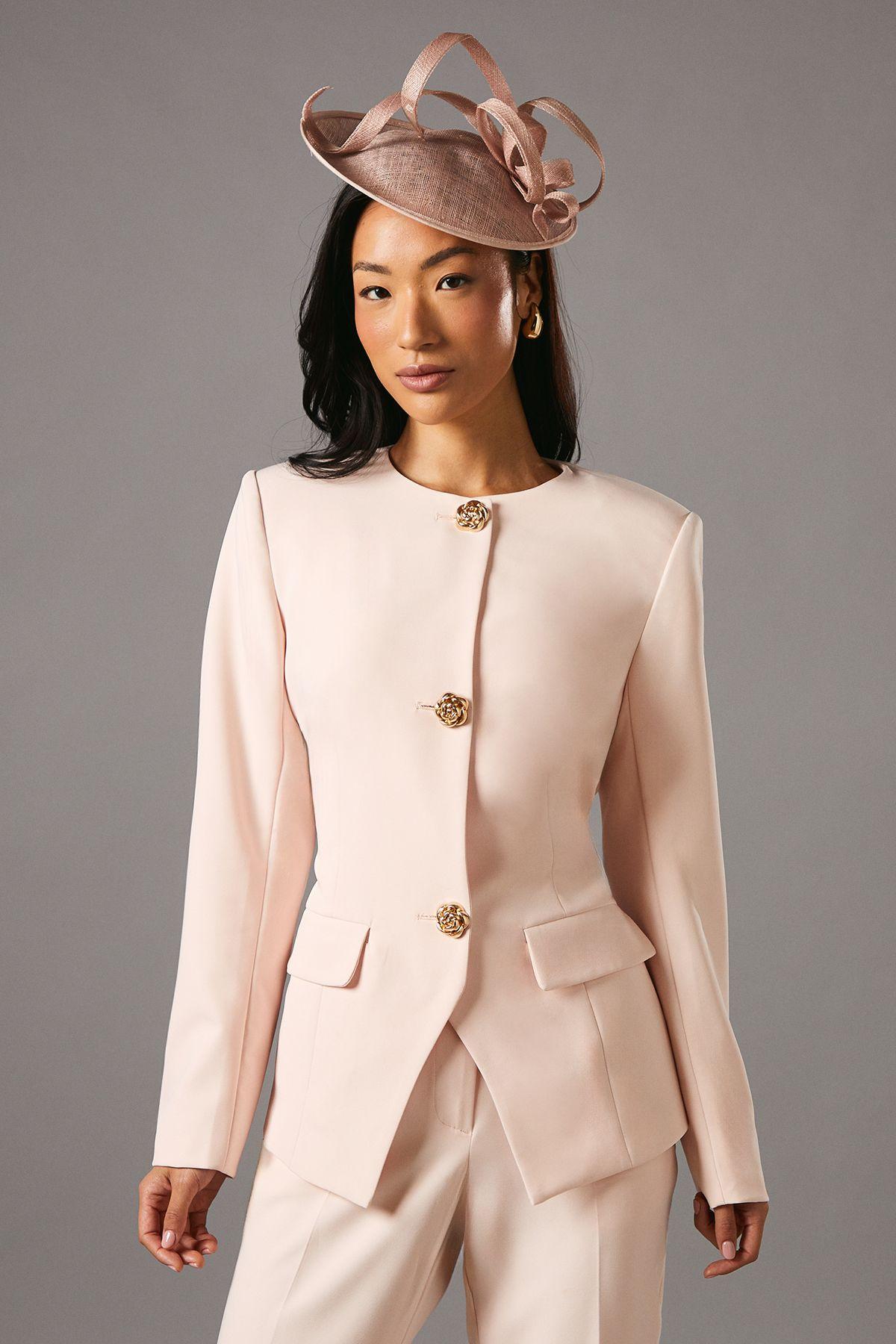 Rose Button Long Sleeve Tailored Jacket by COAST