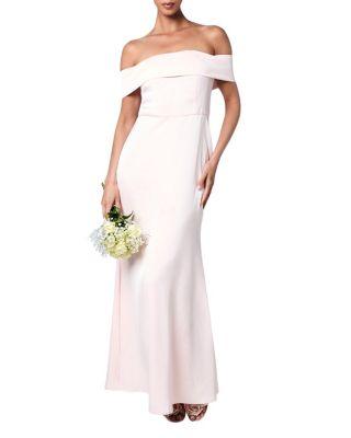Satin Bardot Maxi Bridesmaid Dress by COAST