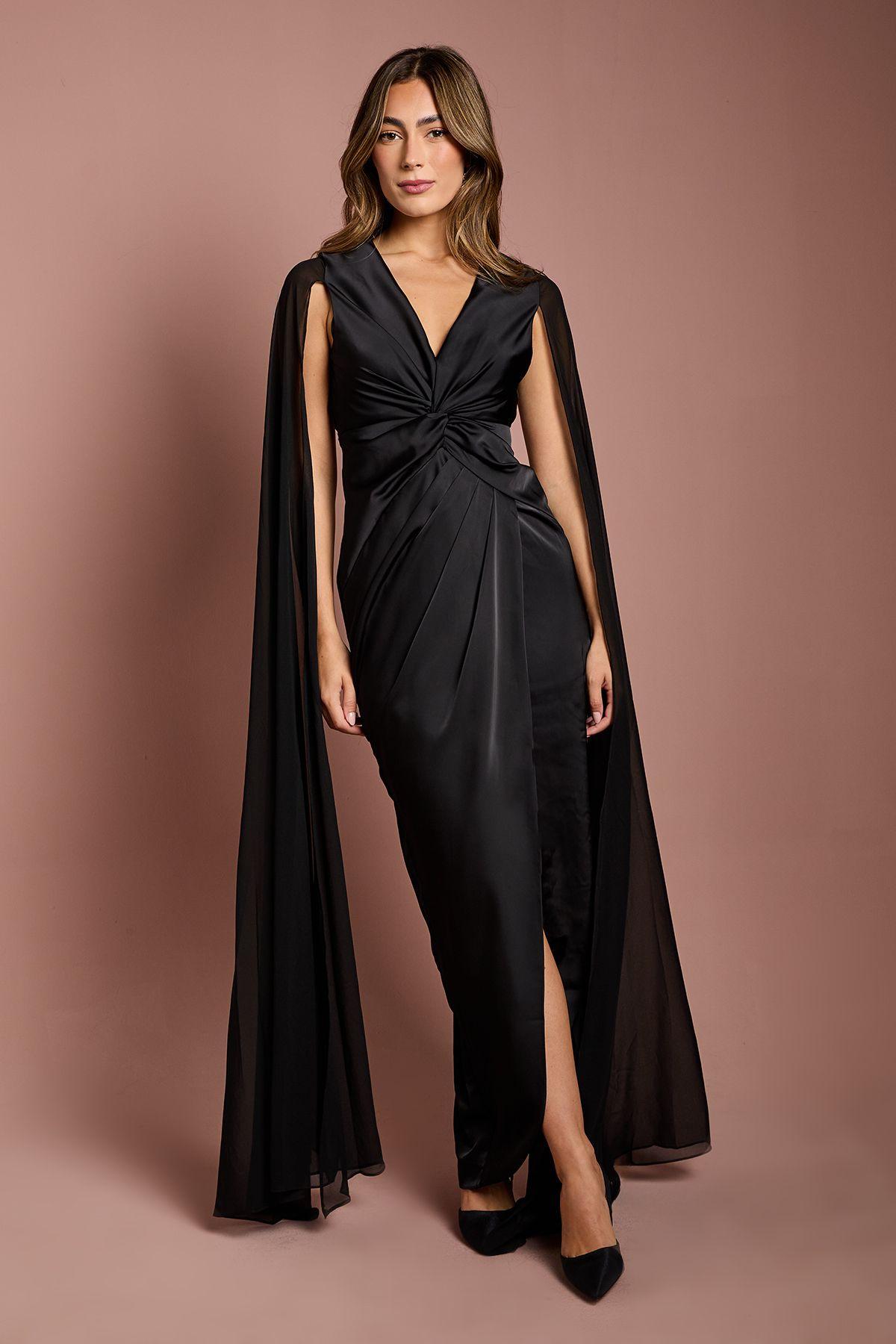 Satin Cape Sleeve Maxi Dress by COAST