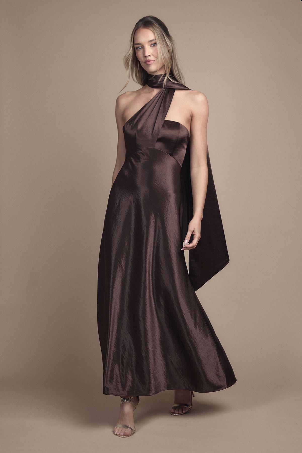Satin Scarf Detail Maxi Bridesmaid Dress by COAST