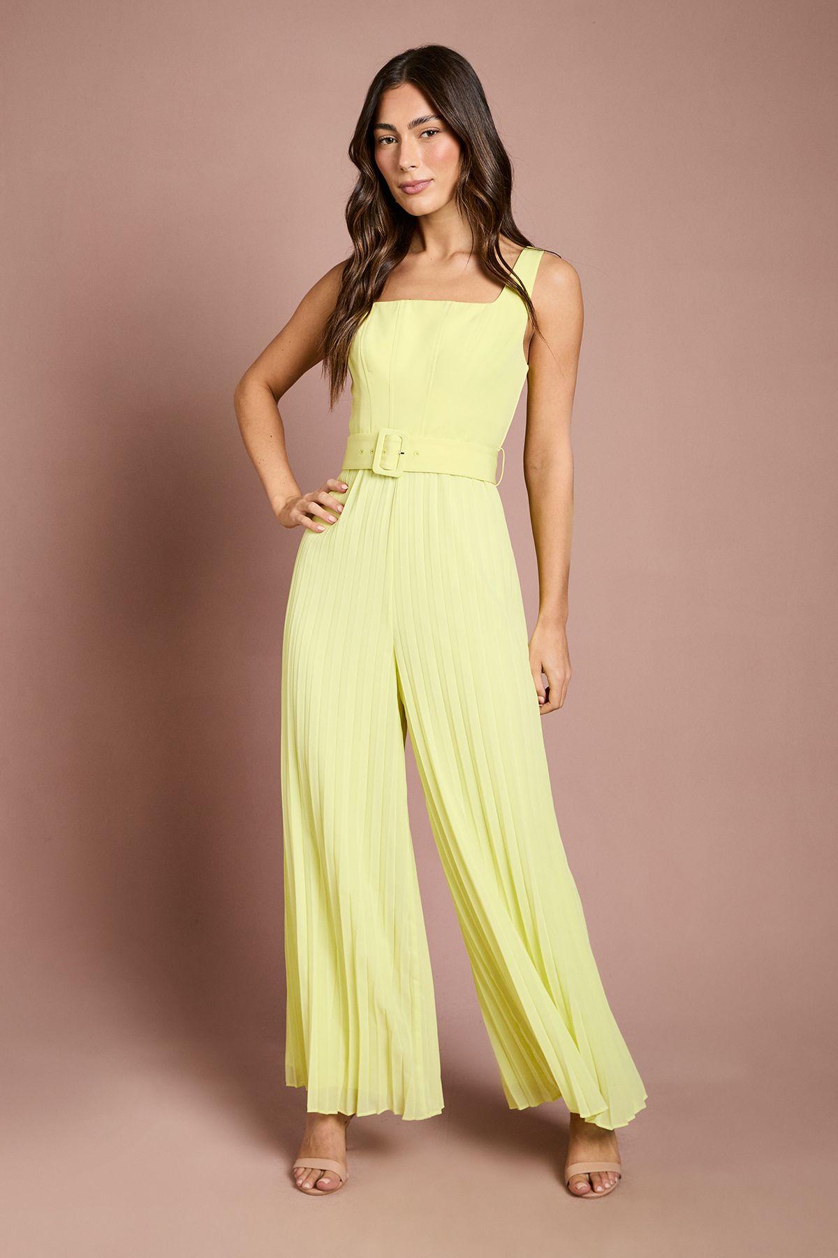 Seam Detail Pleated Wide Leg Jumpsuit by COAST