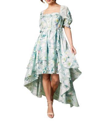 Short Sleeve Printed Chiffon Midi Dress by COAST