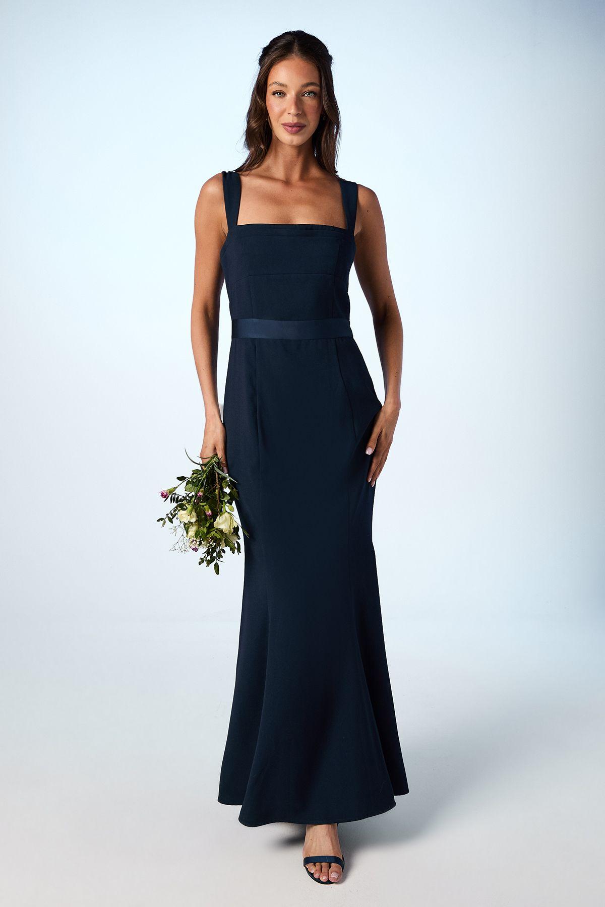 Strappy Satin Bridesmaid Dress With Tie Back Detail by COAST