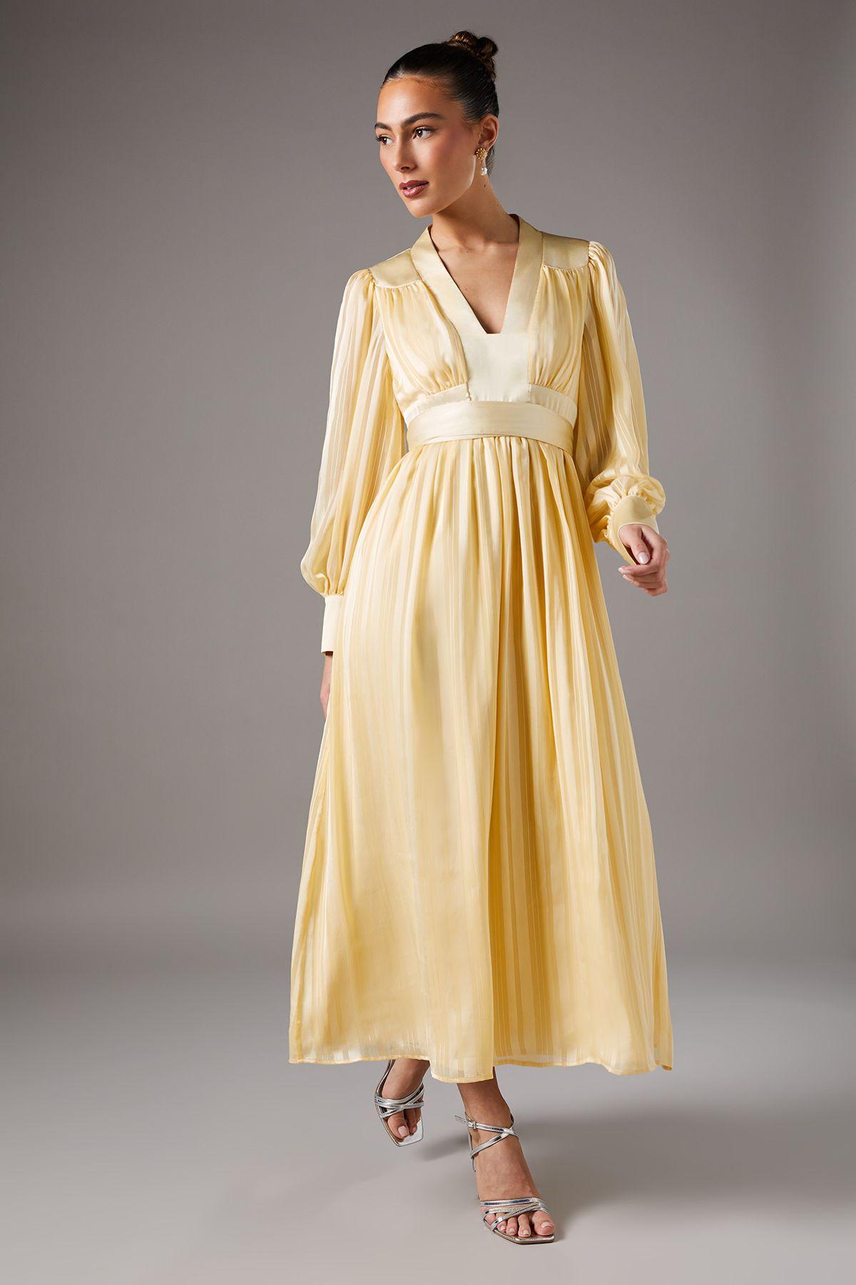 Stripe Jacquard Maxi Vee Dress by COAST