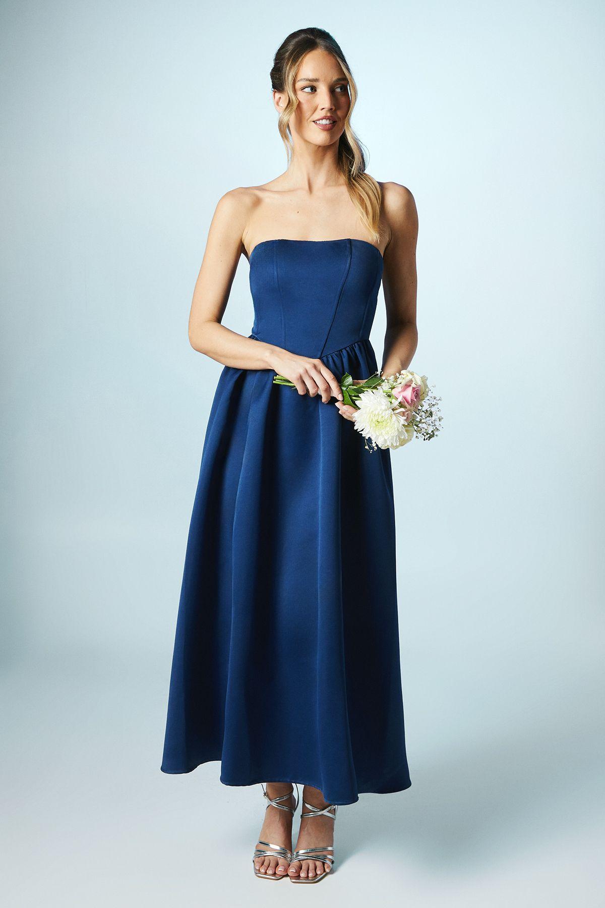 Structured Satin Corset Bridesmaid Dress by COAST