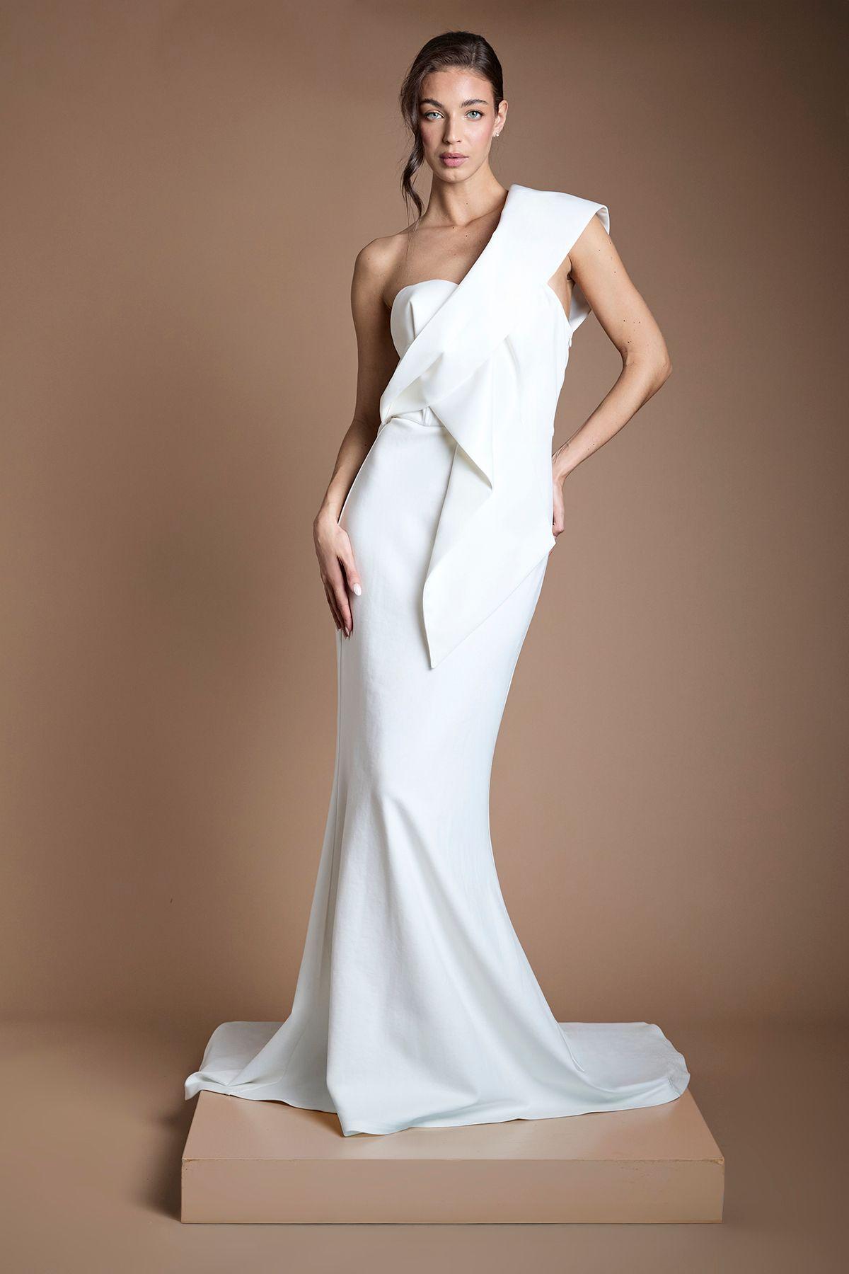 Twist Bow Back Fishtail Wedding Dress by COAST