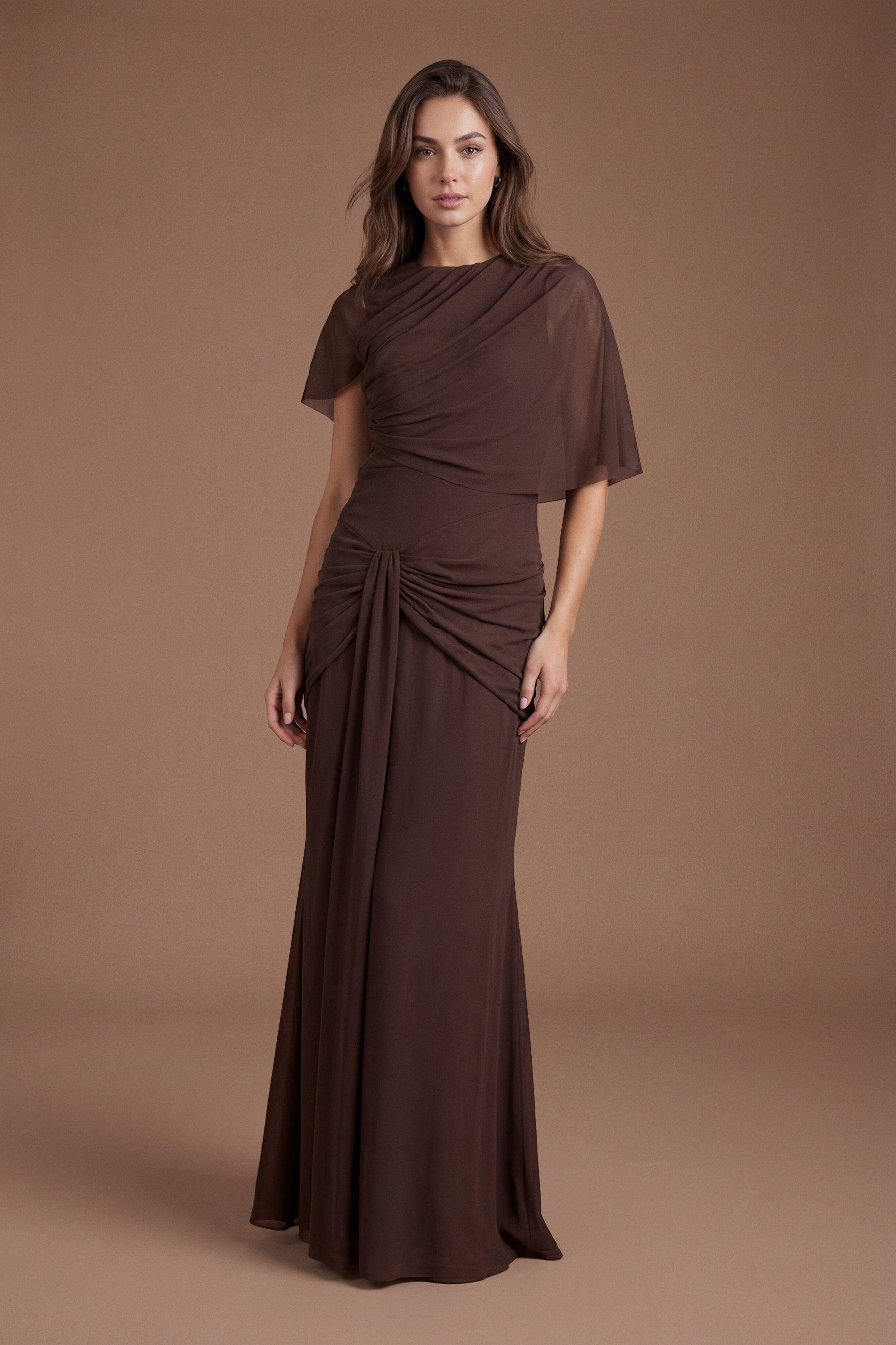 Twist Cape Sleeve Contour Collective Bridesmaid Dress by COAST