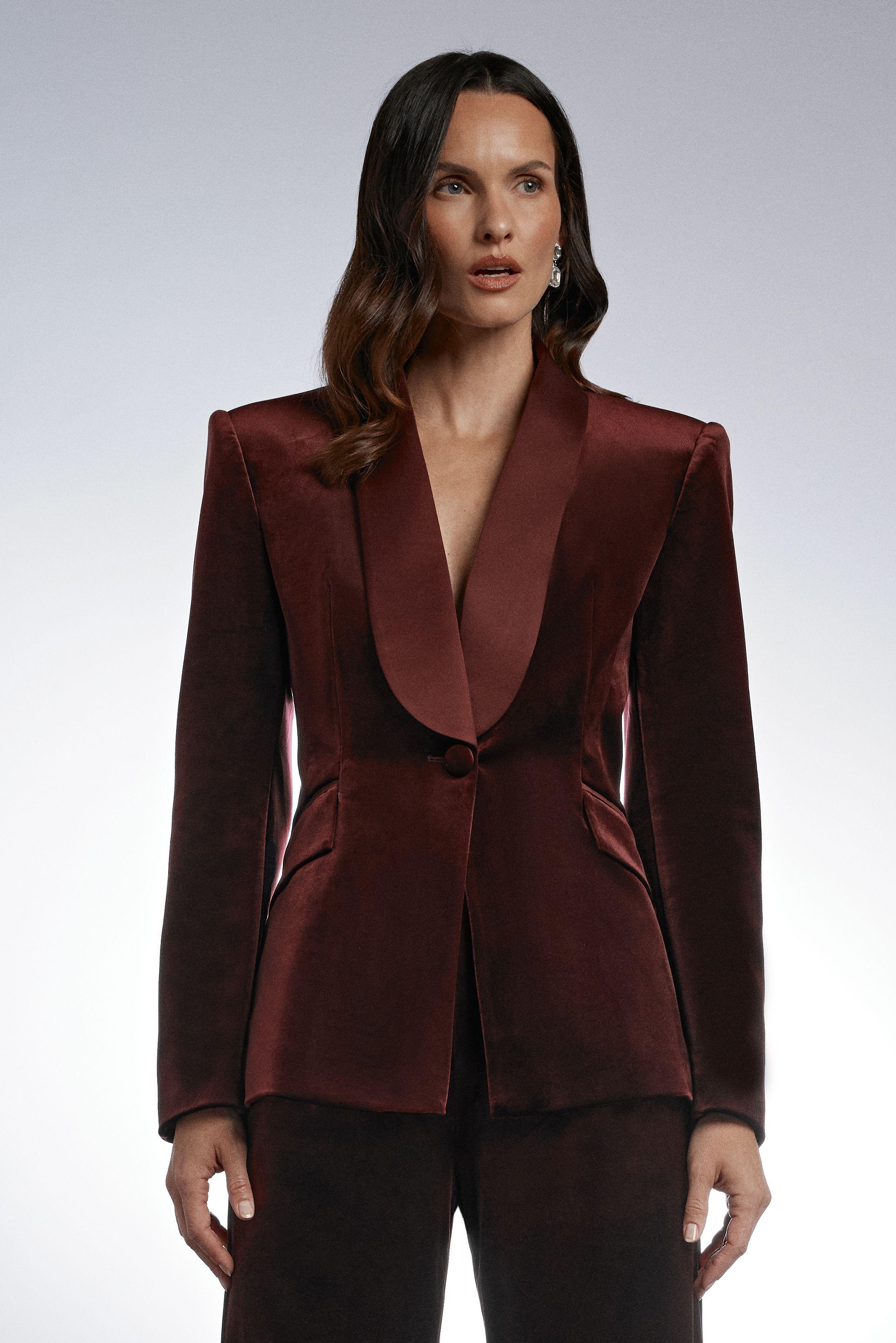 Velvet Blazer With Satin Lapel by COAST