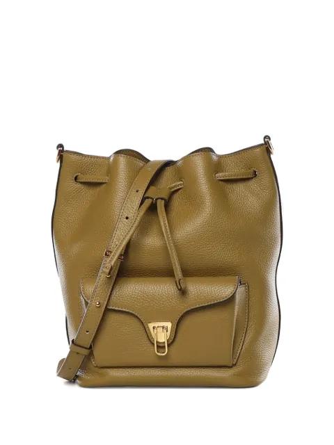 Beat Generation drawstring pocket leather bucket bag by COCCINELLE
