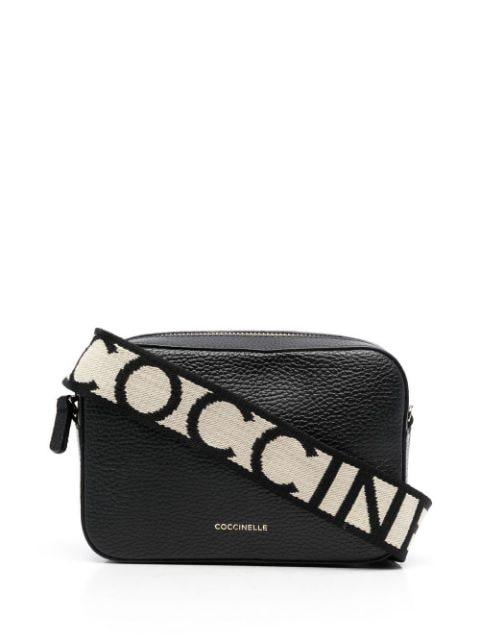 Tebe logo-strap pebbled shoulder bag by COCCINELLE