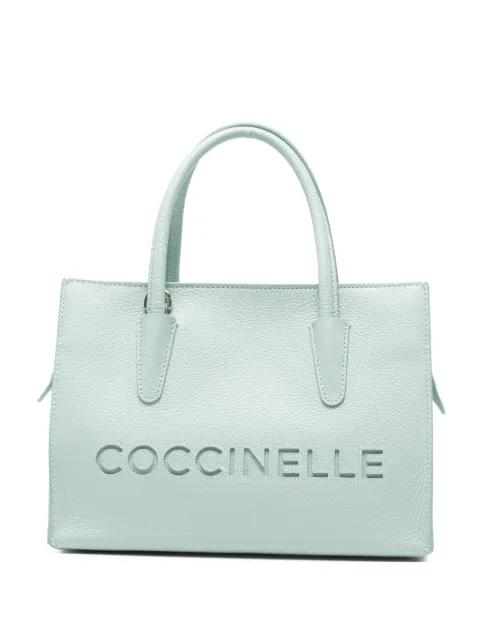 debossed-logo leather tote bag by COCCINELLE