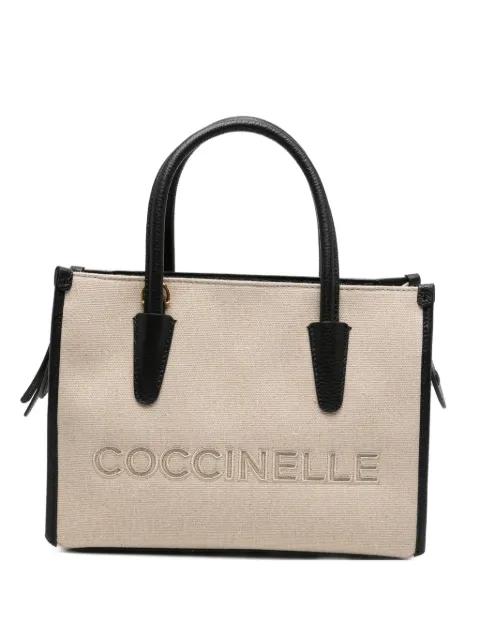 logo-embroidered leather-trim tote bag by COCCINELLE