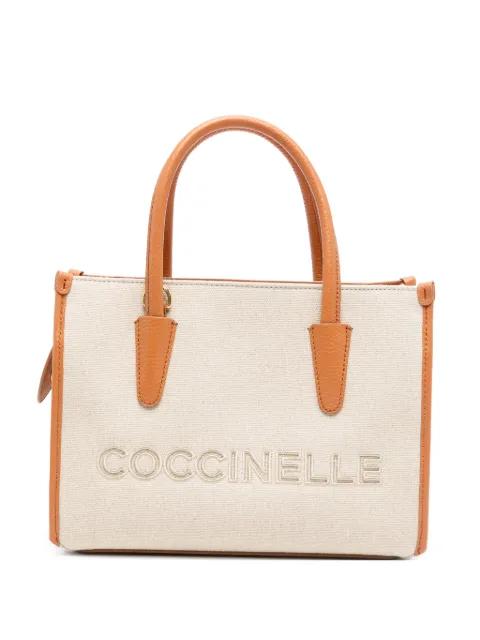 logo-embroidered leather-trim tote bag by COCCINELLE