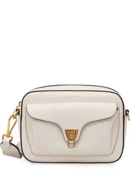 logo-strap pebbled-leather cross body bag by COCCINELLE