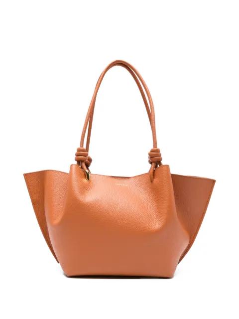 medium Finn knot leather tote bag by COCCINELLE