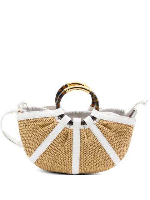 medium Shell straw tote bag by COCCINELLE
