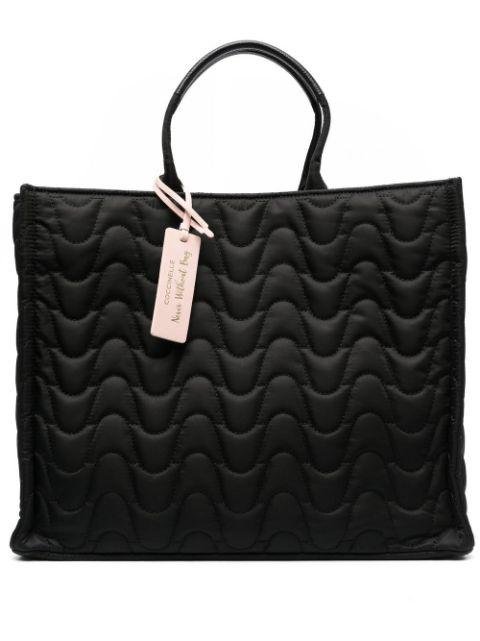 quilted satin tote bag by COCCINELLE