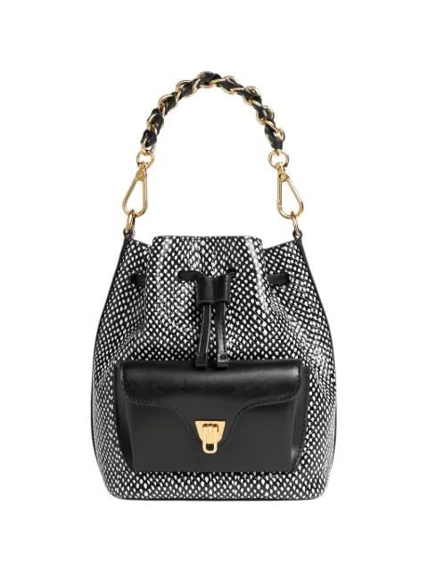 snake-print leather bucket bag by COCCINELLE