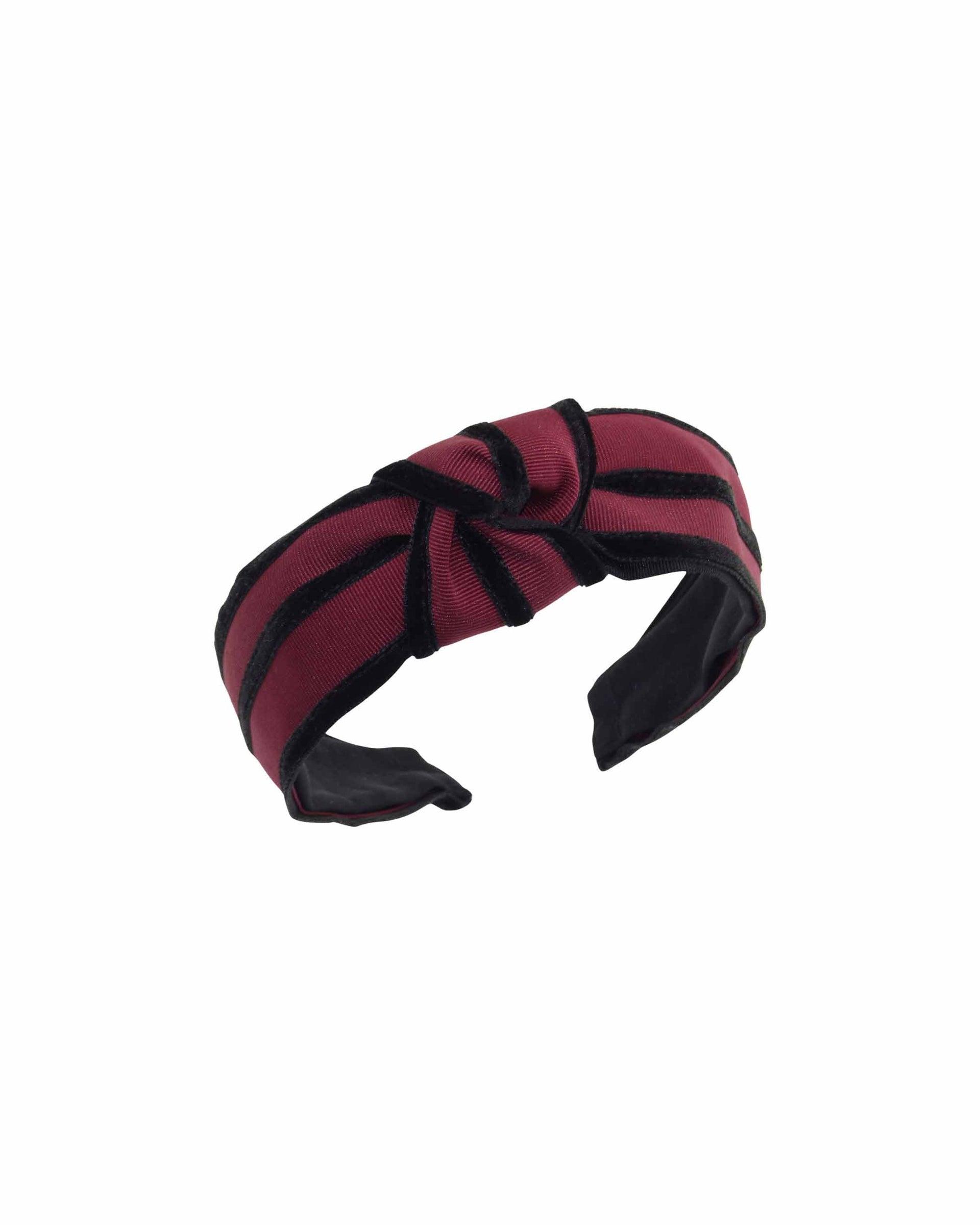 JENNIFER OUELLETTE Velvet Stripe Center Turban Headband by COCKTAIL