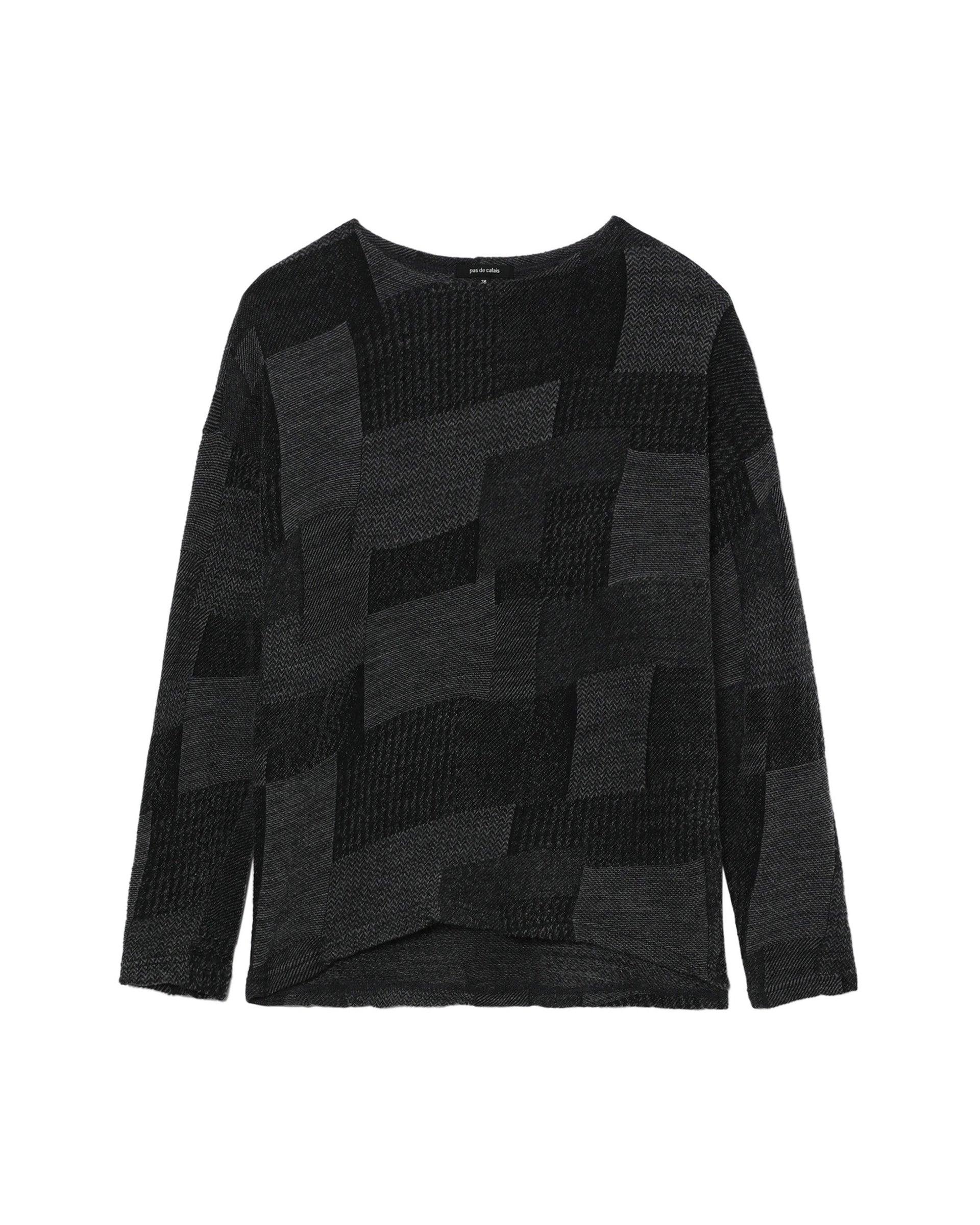 PAS DE CALAIS Dobby Check Print Wool Jersey by COCKTAIL