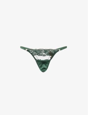 Seraphine mid-rise silk-blend thong by COCO DE MER
