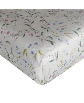 Liberty Fabric Regal Blossom Green Fitted Sheet by COCO&WOLF