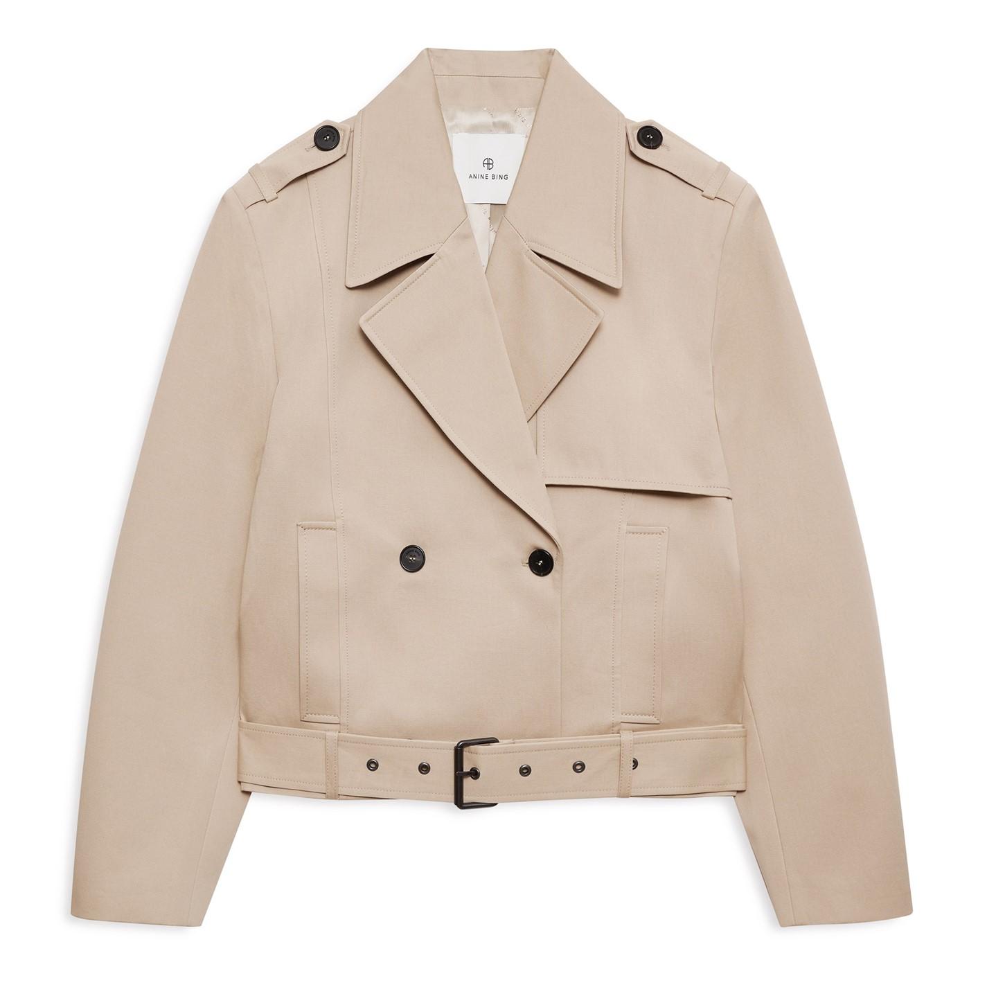 ANINE BING Women's Greer Cotton Long Sleeve Oversized Fit Trench Coat by COGGLES