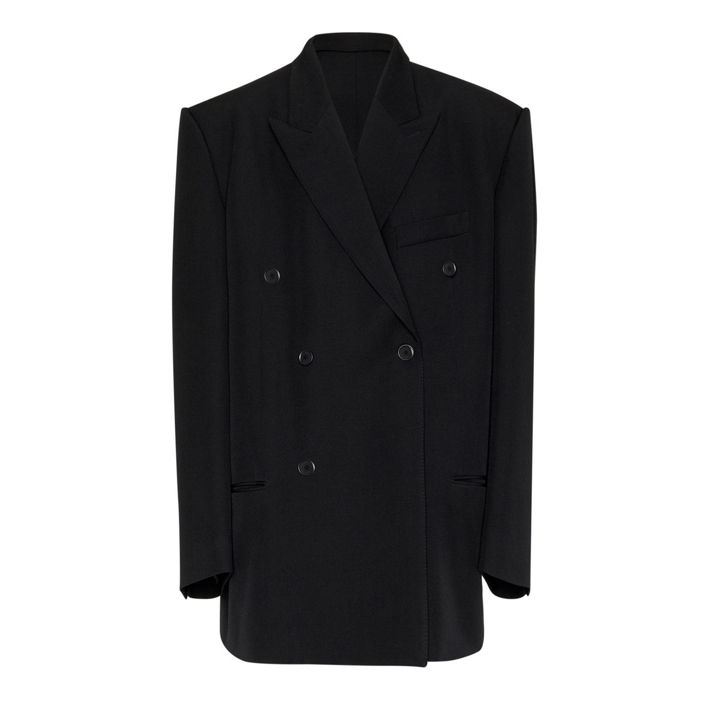 BALENCIAGA Men's Oversized Double Breasted Wool Long Sleeve Blazer by COGGLES