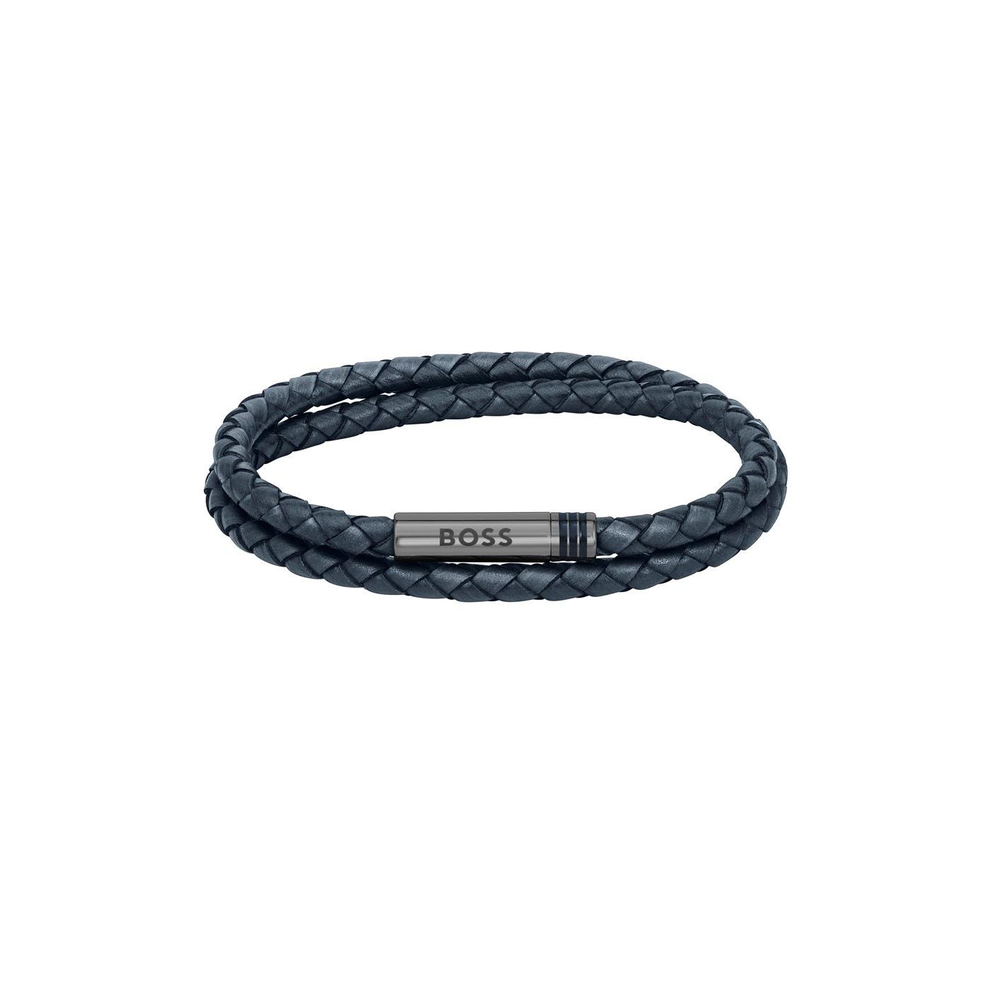 Boss Gents BOSS Ares Double Wrap Leather Bracelet by COGGLES