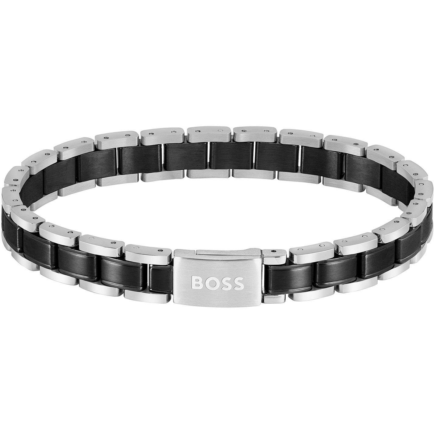 Boss Gents BOSS Metal Link Essentials SS & Black IP Bracelet by COGGLES