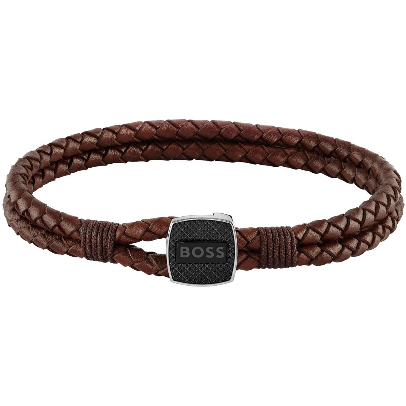 Boss Gents BOSS Seal Braided Leather Bracelet by COGGLES