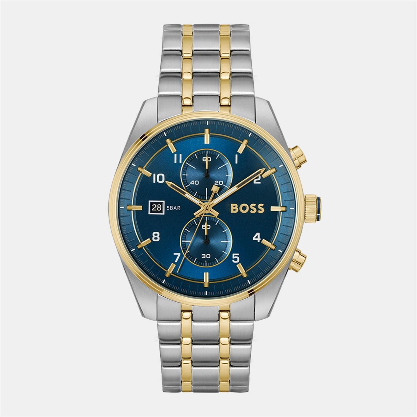 Boss Gents BOSS Skytraveller Bi Colour Chronograph Watch by COGGLES