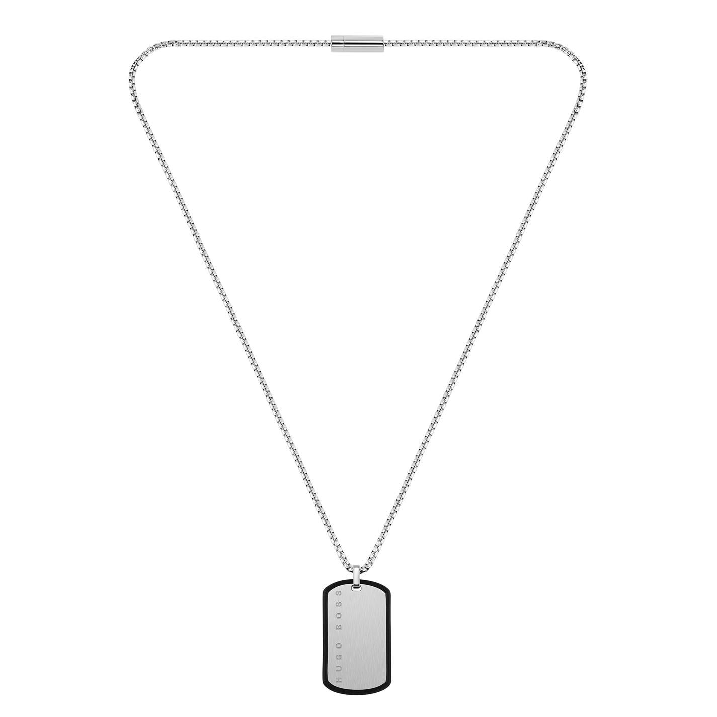 Boss Men's ID Brushed Stainless Steel Dog Tag Necklace by COGGLES