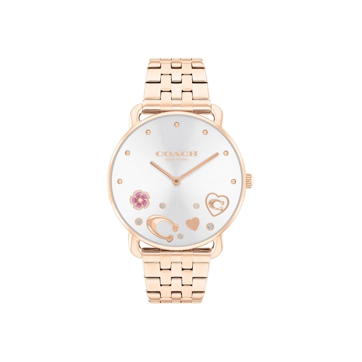 Coach Coach Ladies Elliot Rose Gold IP Motif Bracelet Watch by COGGLES
