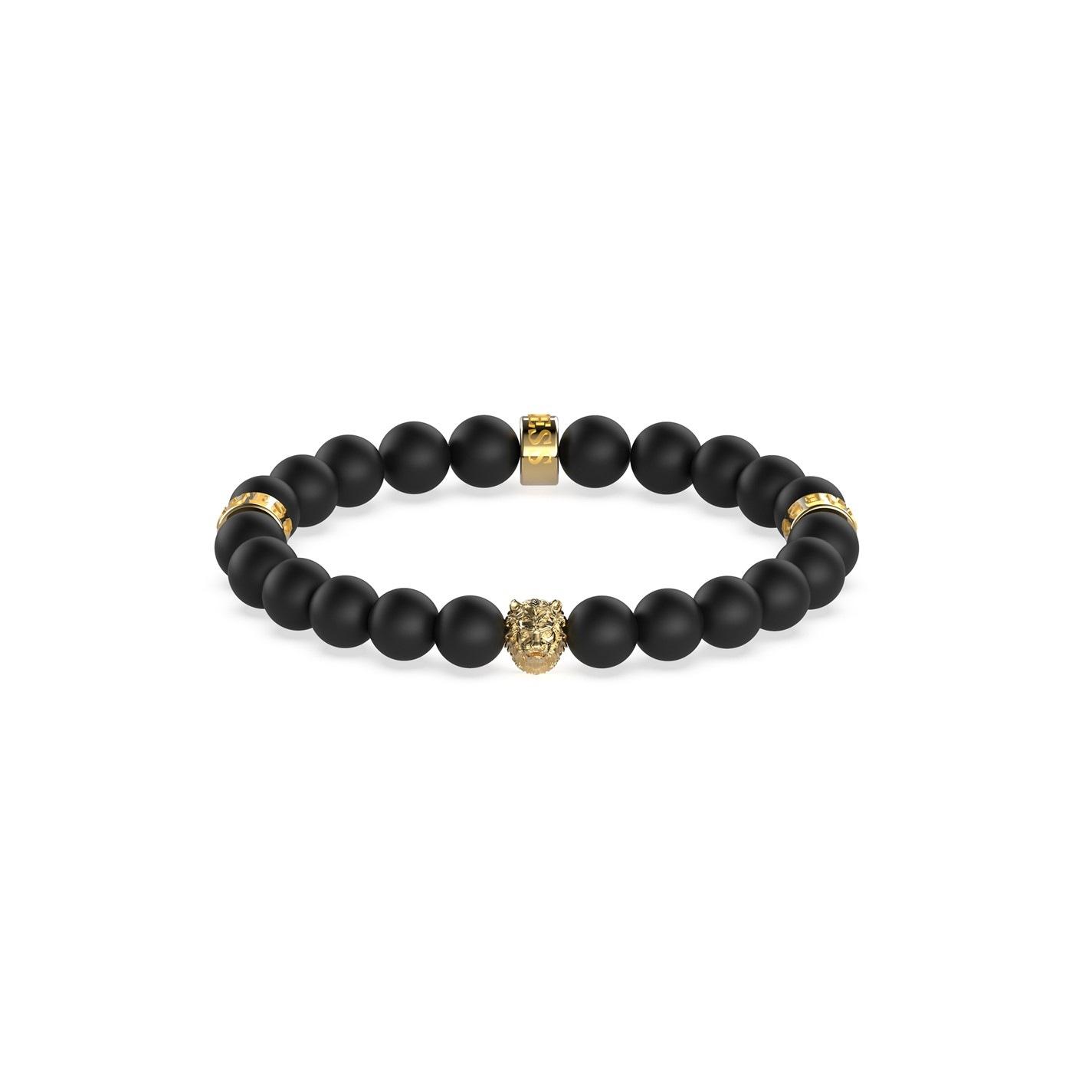 Guess Guess Black Beads & 12mm Lion Bracelet by COGGLES