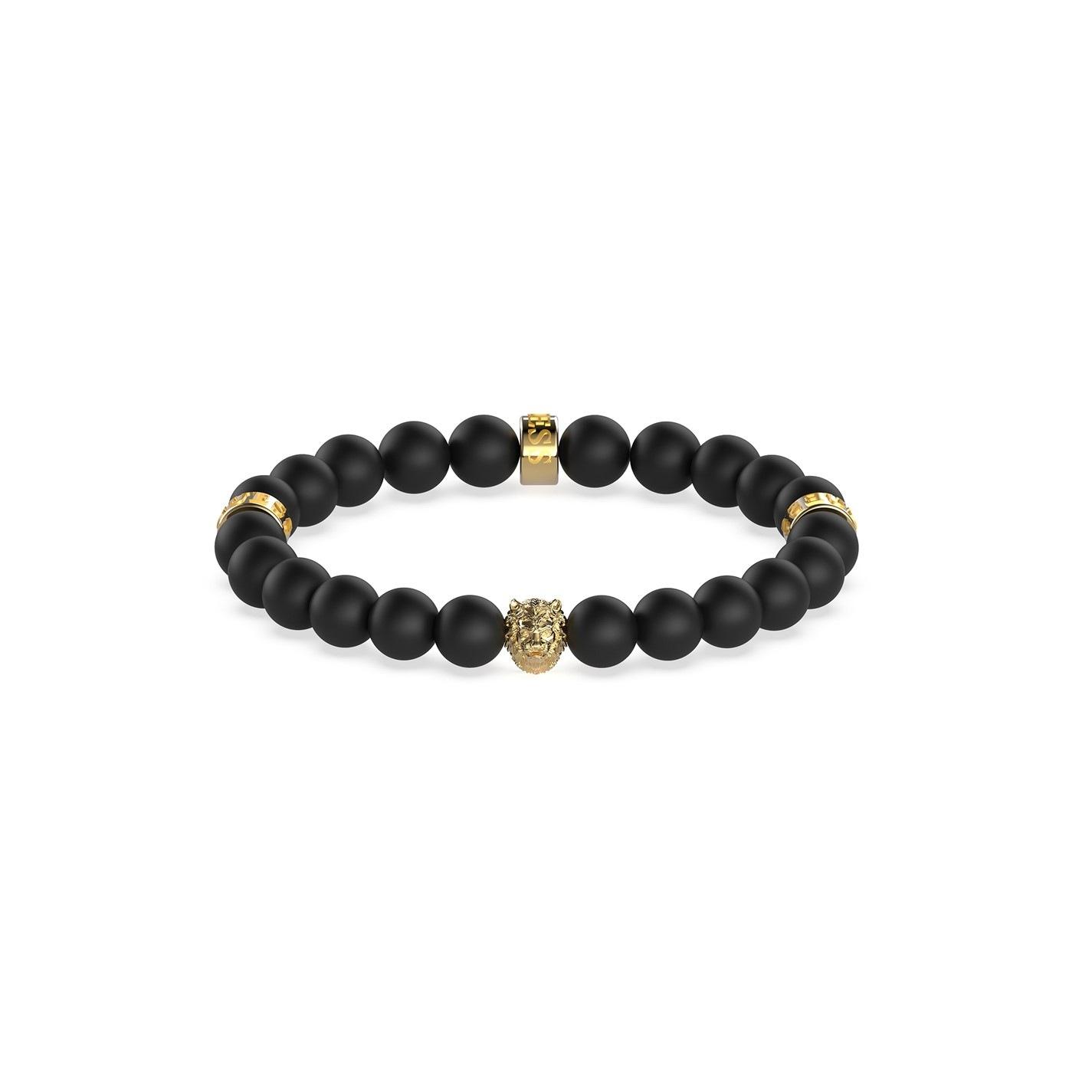 Guess Guess Black Beads & 12mm Lion Bracelet by COGGLES