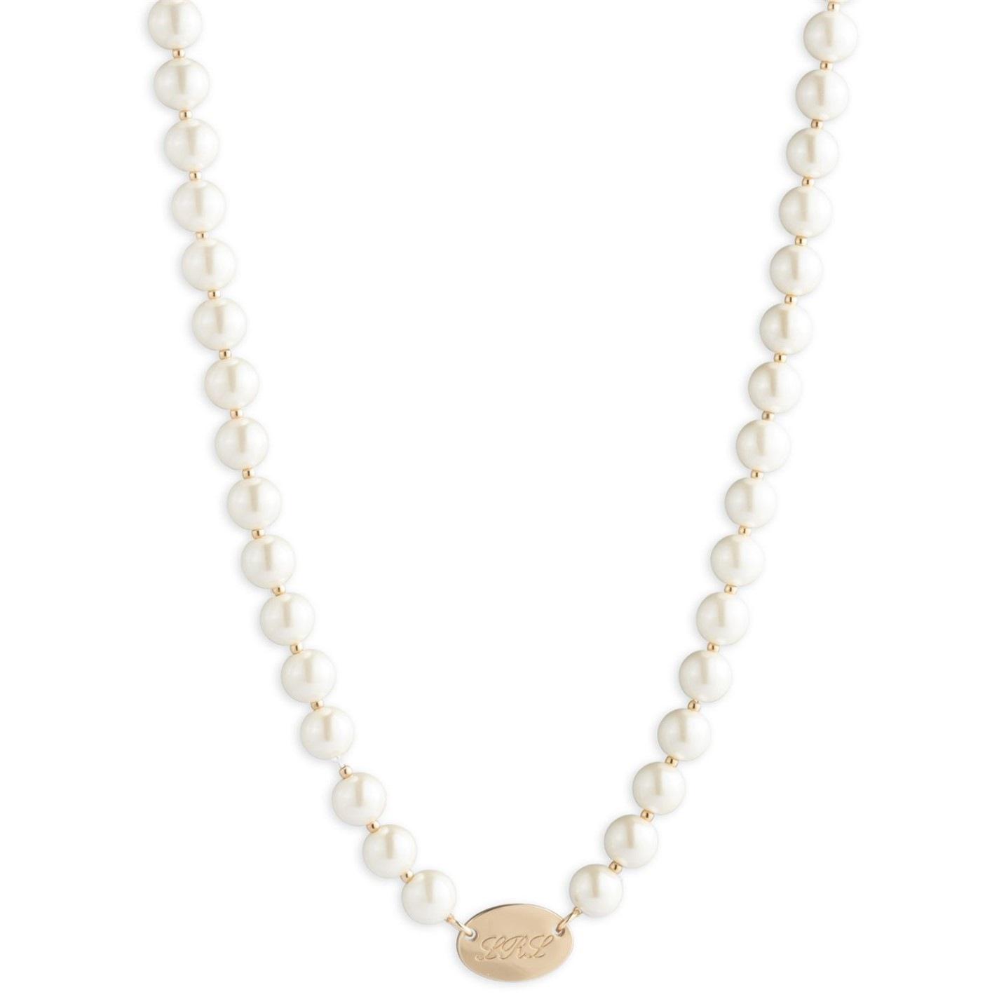 LAUREN RALPH LAUREN Lauren Ralph Lauren Gold & Pearl Logo Necklace by COGGLES