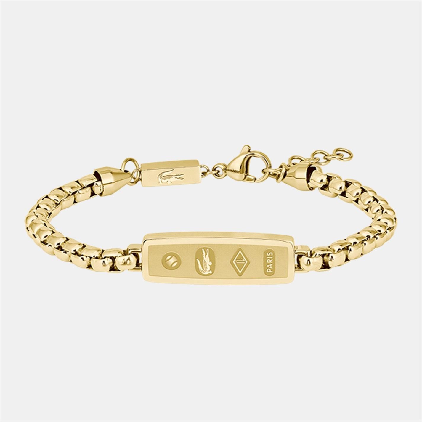 Lacoste Lacoste Mens District Gold IP Reversible Pendant Bracelet by COGGLES