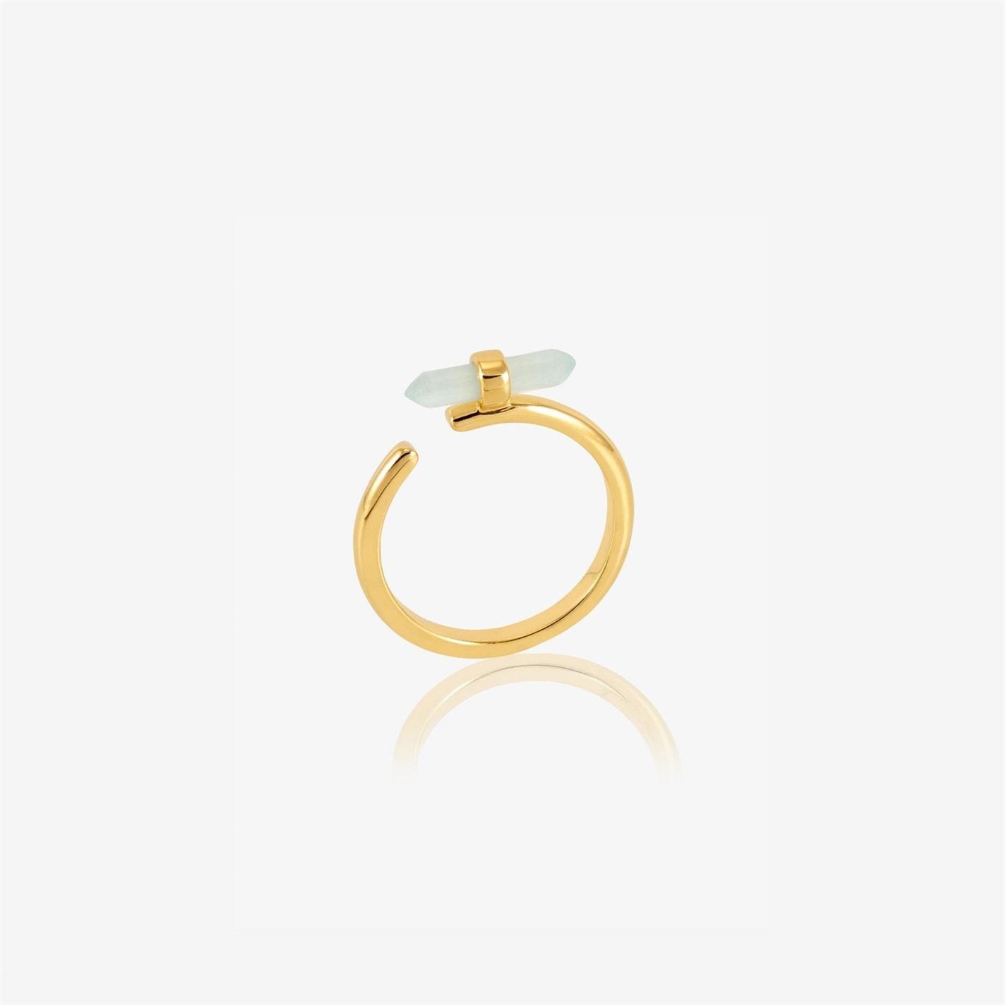 RACHEL JACKSON LONDON Women's Tranquility Aquamarine Adjustable Ring by COGGLES