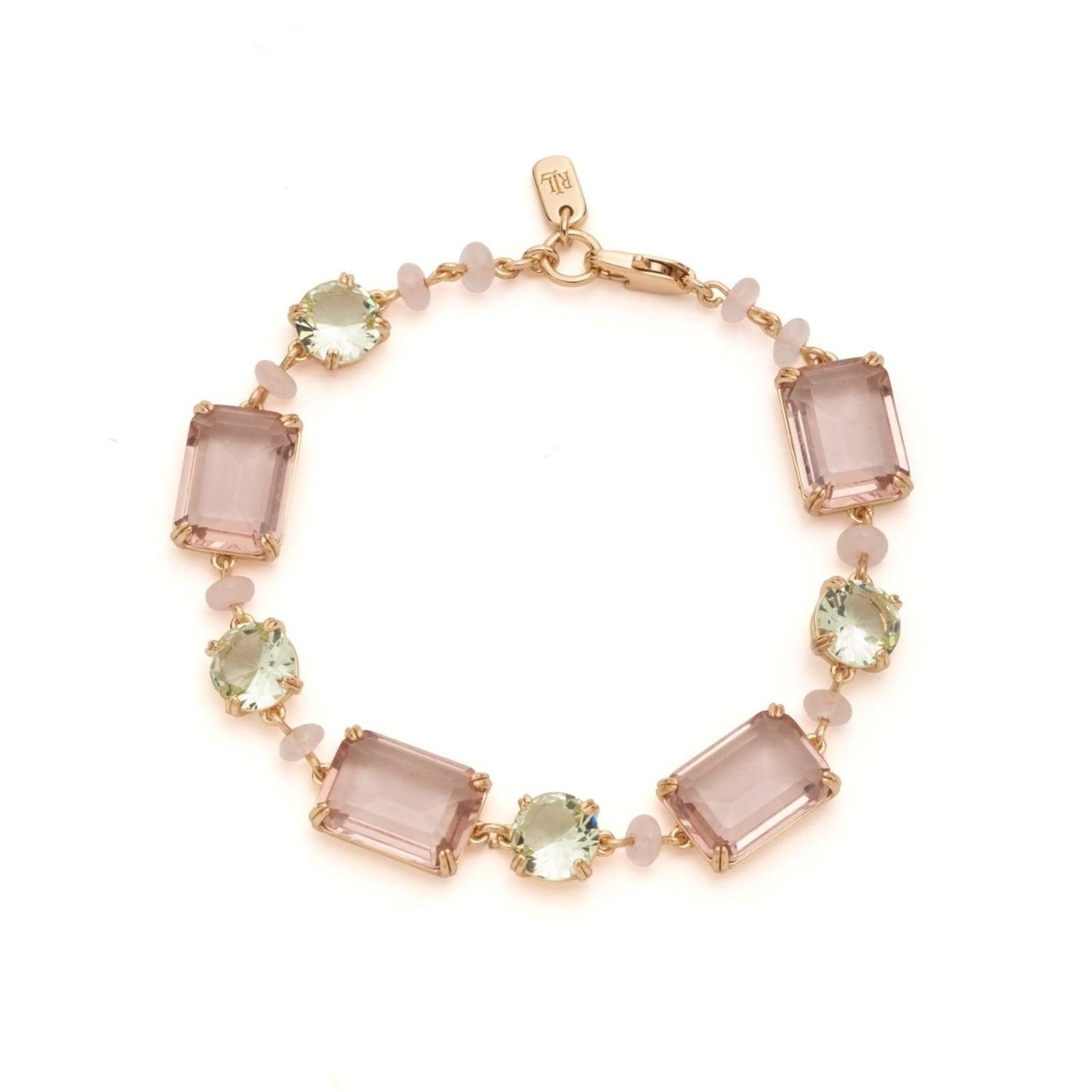 RALPH LAUREN Lauren Ralph Lauren Gold & Blush Multi Stone Bracelet by COGGLES