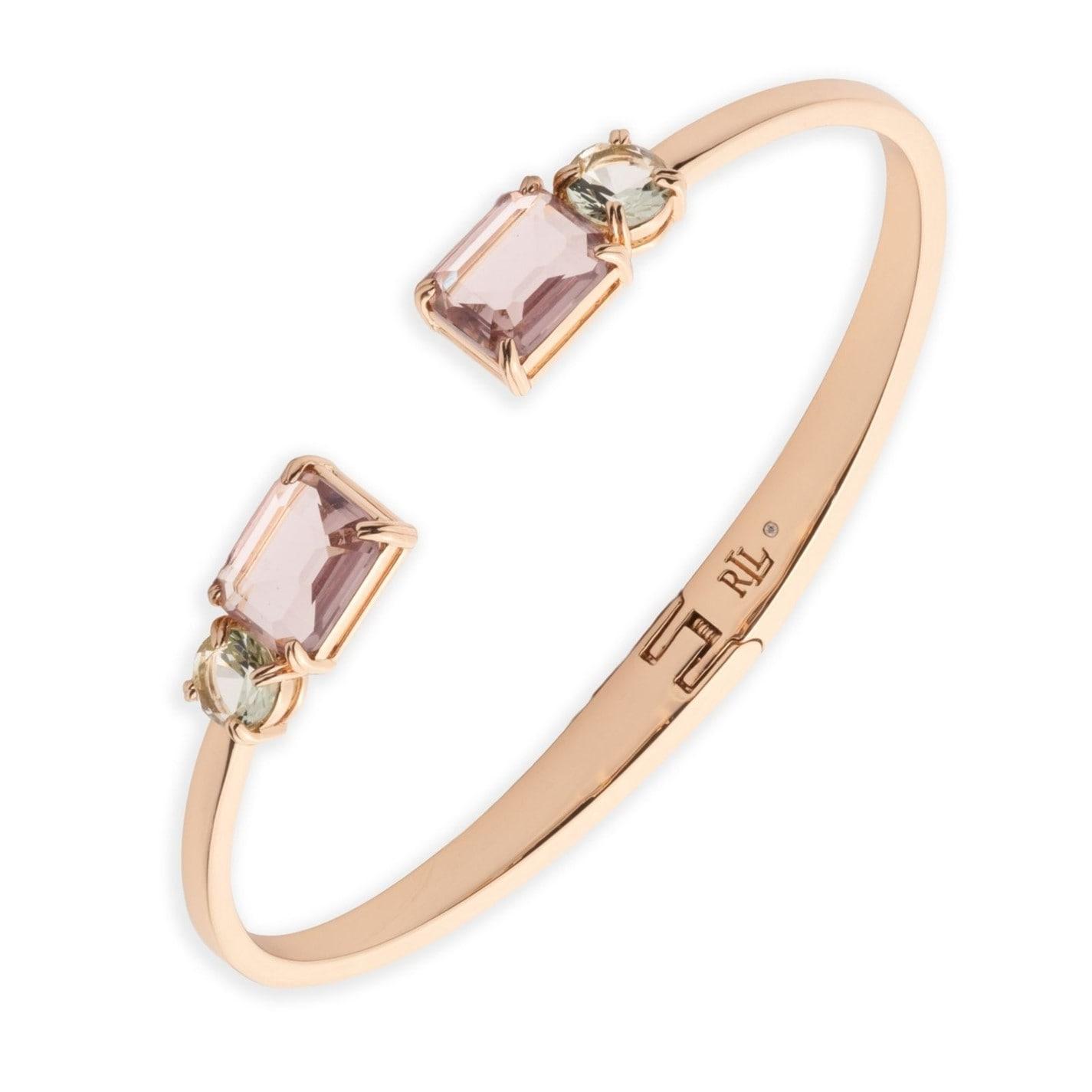 RALPH LAUREN Lauren Ralph Lauren Gold & Blush Stone Open Cuff by COGGLES